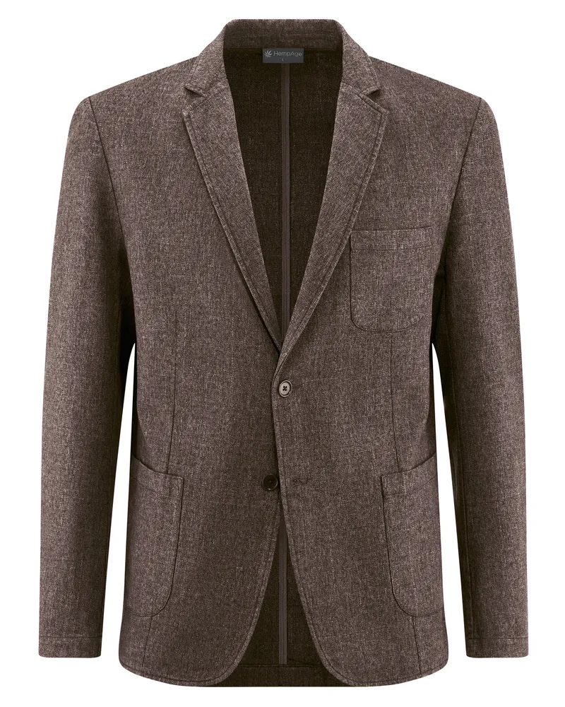 HempAge Hempage Herren vegan Blazer Aus Twill In Mocca, Braun, – Produktbild 1 von 2