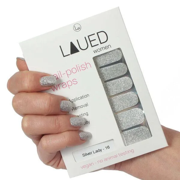 Vargu Vargu LAUED vegane Nagelfolien solid glitter, Silver lady, – Produktbild 1 von 4