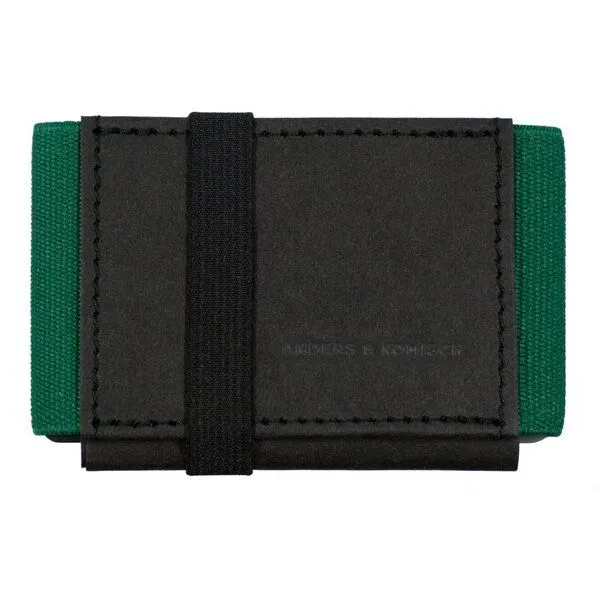 ANDERS & KOMISCH ANDERS & KOMISCH Kleines nachhaltiges Portemonnaie mit Münzfach - A&K MINI CLASSIC, Schwarz/grün, – Produktbild 1 von 4