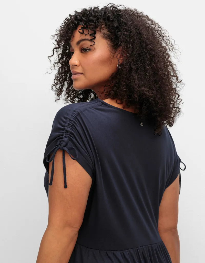 sheego Jerseykleid, Tiefblau, – Produktbild 2 von 2
