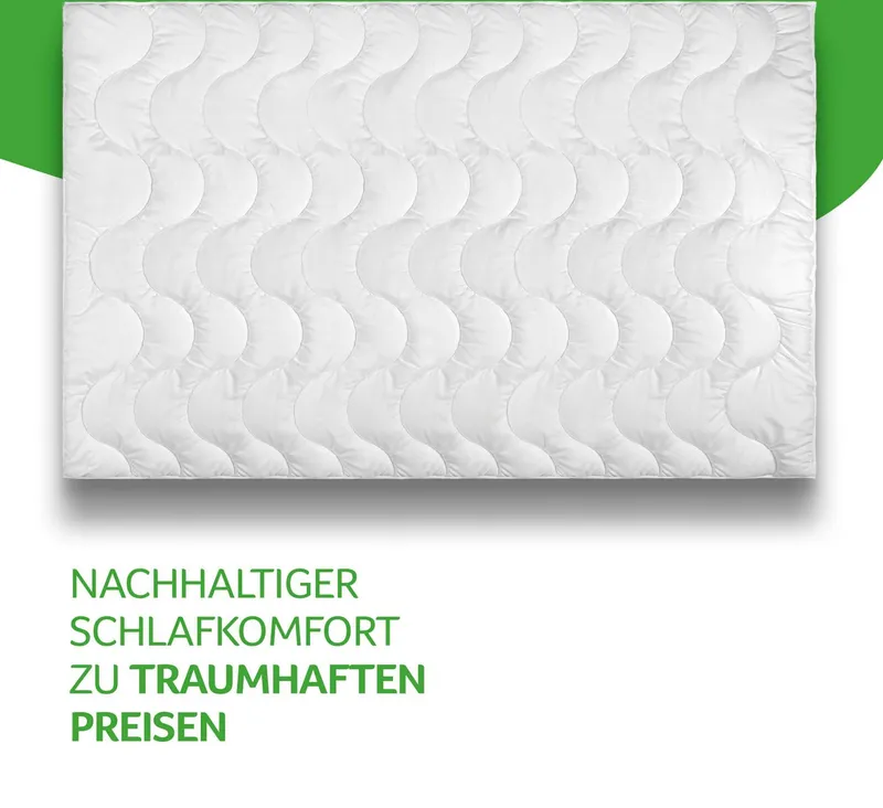John Cotton Microfaserbettdecke Julia, Bettdecken für Sommer und Winter, Füllung: Polyester, Bezug: 100% Polyester, Bettdecke 135x200 cm, 155x220 cm, Made in Green, Decke, Weiß, – Produktbild 3 von 7
