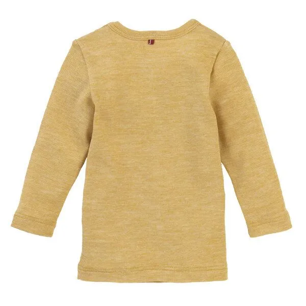 People Wear Organic People Wear Organic Baumwolle-Wolle-Seide Langarm-Shirt, uni meliert, Gelb, – Produktbild 2 von 3