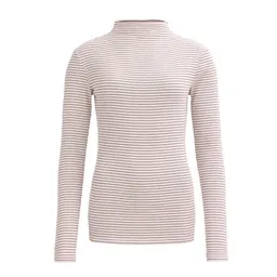 People Wear Organic People Wear Organic Rippstrick Langarmshirt, rosa geringelt – Produktbild 1 von 1