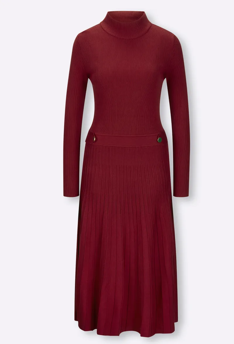 heine Strickkleid dunkelrot, Dunkelrot, – Produktbild 1 von 2