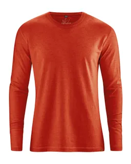 HempAge Hempage Herren vegan Langarmhemd Basic Rostrot – Produktbild 1 von 1