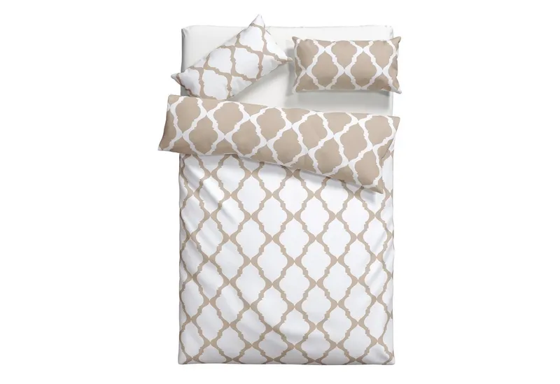 OTTO home Wendebettwäsche Alba in Gr. 135x200 oder 155x220 cm, Renforcé, 2 teilig, Bettwäsche mit Wendeoptik, in verschiedenen Qualitäten, Baumwolle, Beige, – Produktbild 1 von 5