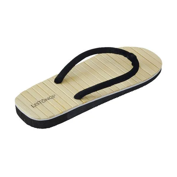 Les Tôngs Les Tôngs BAMBOO-U Zimtlatschen vegane Flip-Flops mit Zimtsohle, Schwarz, – Produktbild 3 von 4