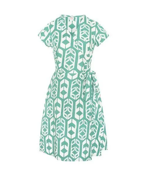 Global Mamas Global Mamas Bio Wickelkleid - WRAP SHIELDS - Sage Grün, Green, – Produktbild 1 von 3