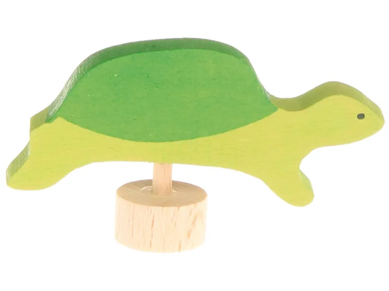 Grimms Grimms Schildkröte Steckfigur aus Lindenholz, bunt lasiert Höhe 4 cm, Grün, mehrfarbig, – Produktbild 1 von 2