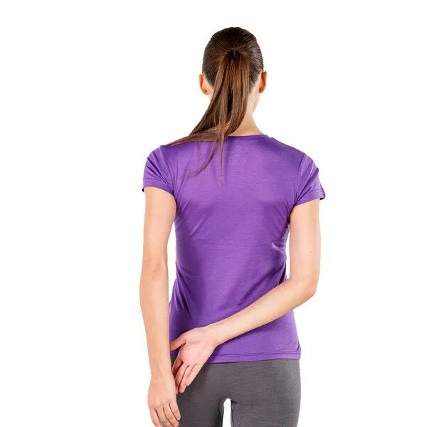 Woolona Woolona Rundhals-T-Shirt - Pera - 100% Merinowolle, Lila, – Produktbild 2 von 3