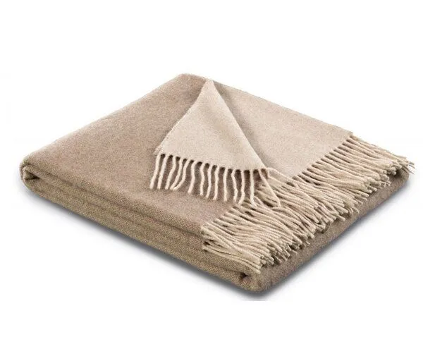 biederlack biederlack Plaid Wohndecke wunderschöne Farben Wolle-Kaschmir-Mix -jetzt in 2 Größen, Natur-sand, – Produktbild 1 von 4