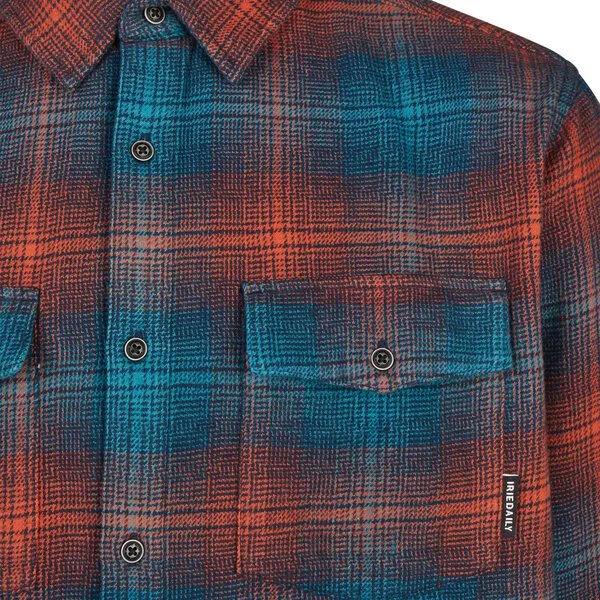 Iriedaily Iriedaily Rosomako Flannel Shirt, Navy (blau/orange), – Produktbild 2 von 3