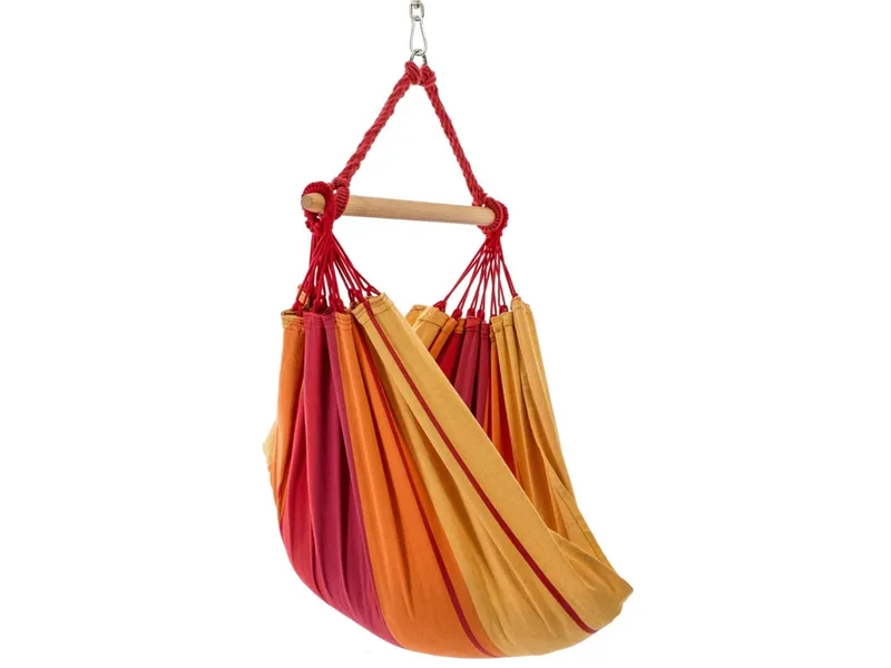 HängemattenGlück Anjo Kinderhängesitz rubin 80 x 120 cm Tuchfläche, Gelb, orange, rot, – Produktbild 1 von 2