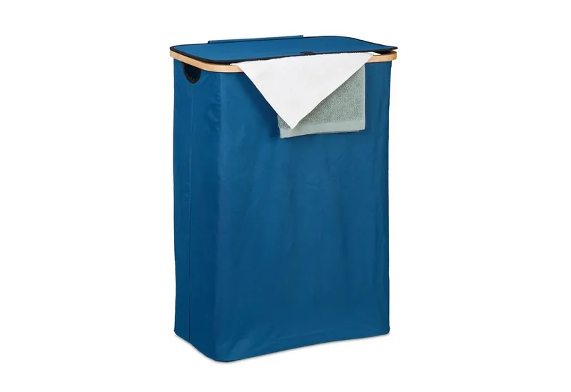 RELAXDAYS RELAXDAYS Wäschekorb mit Deckel 105 l (1 St), Blau|braun|schwarz, – Produktbild 1 von 5