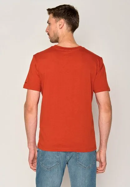 GreenBomb GREENBOMB Basic Fusion - Lässiges Oversize-T-Shirt aus Bio-Baumwolle / GOTS / Fair & Vegan, Rot (lehmrot), – Produktbild 4 von 4