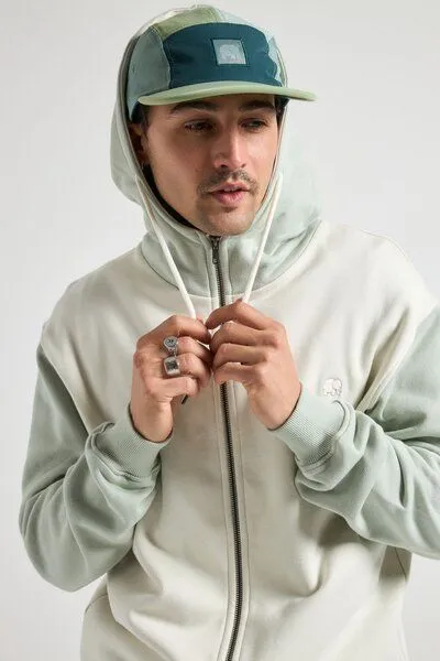 Trendsplant Trendsplant Color Block Zip Hoodie Sea Glass, Weiß, – Produktbild 1 von 4