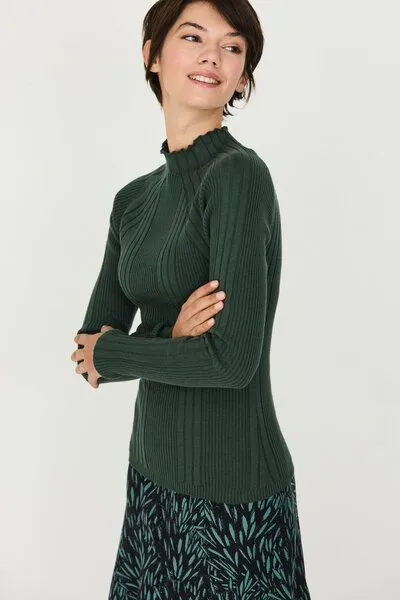 SKFK SKFK Strickpullover ANUKET, Dark green, – Produktbild 4 von 4