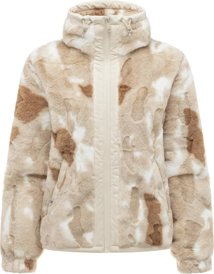 ragwear ragwear Fellimitatjacke Nordicka Y Ultraleichte Plüschjacke mit Stehkragen, winddicht, Braun, – Produktbild 2 von 5