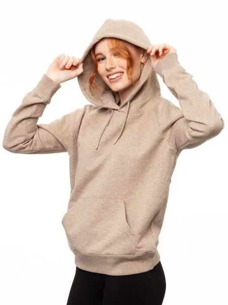 FellHerz FellHerz Damen Hoodie Kapuzenpullover, Sand, – Produktbild 2 von 5