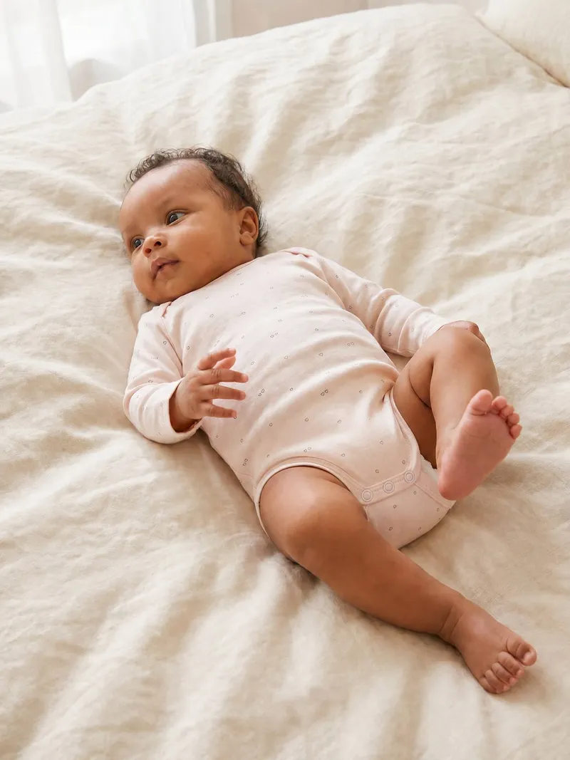 Vertbaudet 3er-Pack Baby Schlupfbodys langarm, Hellrosa, – Produktbild 3 von 4
