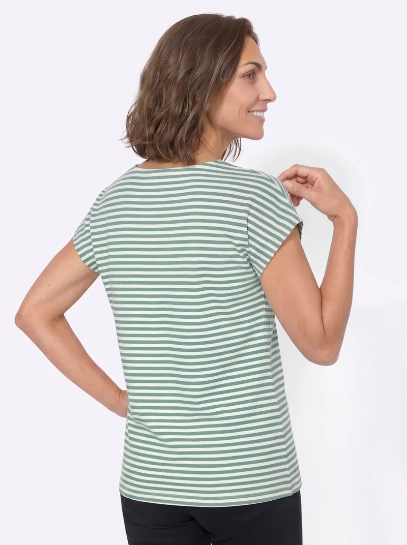 Witt Ringelshirt jade-ecru-geringelt, Jade-ecru-geringelt, – Produktbild 2 von 2