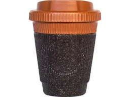 Kaffeebecher 250 ml, aus recyceltem Kaffeesatz, inkl. 1c Weiß-Aufdruck, coffee/cayenne – Produktbild 1 von 1
