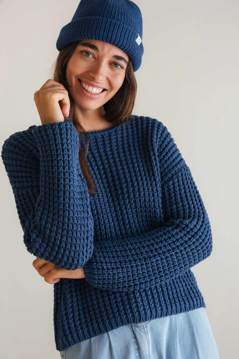 TWOTHIRDS TWOTHIRDS Damen vegan Pullover Valverde Altblau, Extra dunkelblau, – Produktbild 1 von 2