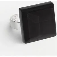 ALEXASCHA ALEXASCHA Geometrischer Statement Ring aus Glas | PUREFORM, Onyxschwarz, – Produktbild 1 von 1