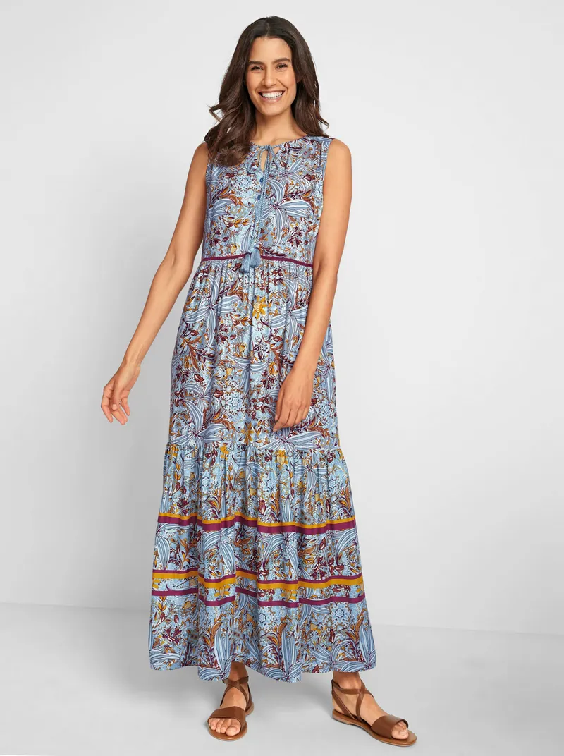 Witt Maxikleid, Zartmint-bordeaux-bedruckt, – Produktbild 1 von 1