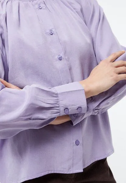 Givn Berlin Givn Berlin Bluse GBSMILLA mit Puffärmeln aus TENCEL mit Peach-Effekt, Rose, – Produktbild 7 von 8