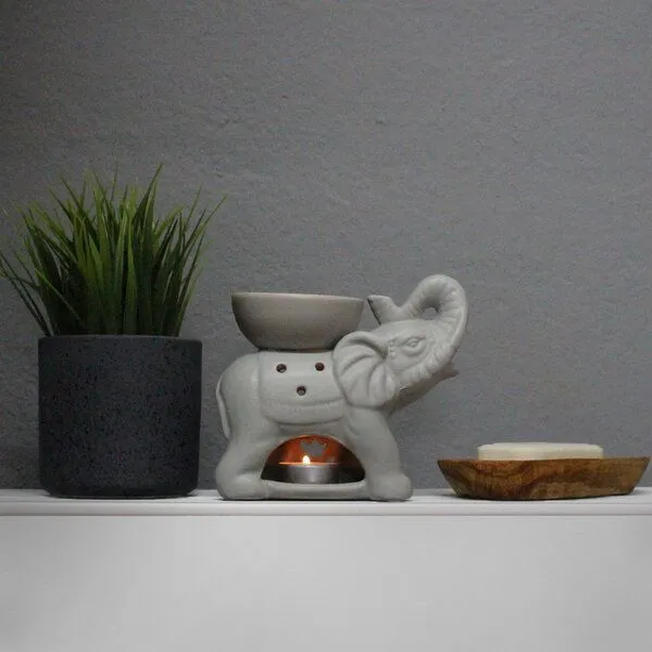 Mitienda Shop Mitienda Shop Duftlampe aus Keramik Elefant, Grau, – Produktbild 2 von 3
