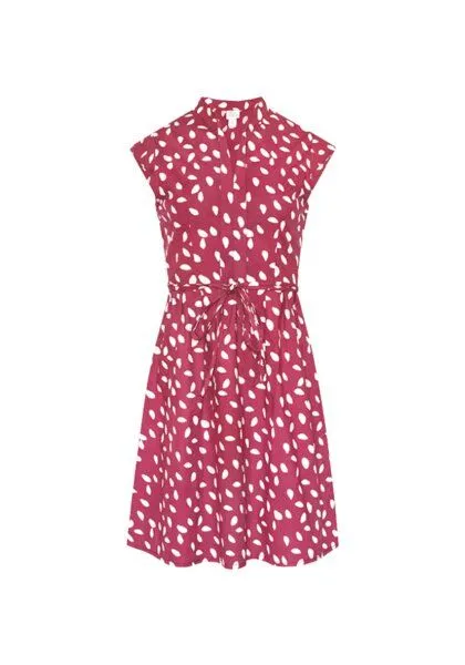 Global Mamas Global Mamas Bio Kleid - RETRO - Rings, Leaf dots rosewood (rot), – Produktbild 1 von 4