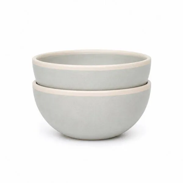 Good To Give Good To Give Keramik Schalen Set aus Steingut, 2er Geschirrset | Schüssel & Bowl für Müsli, Suppe und Ramen | hochgebrannt | Salzweiß – Produktbild 1 von 3