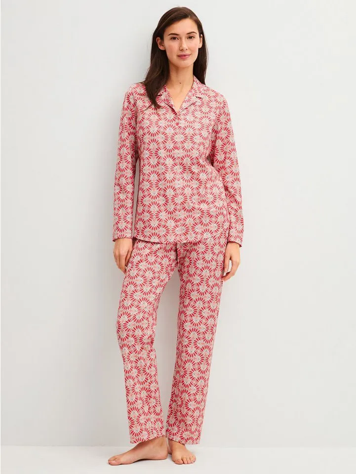 CALIDA CALIDA Pyjama Cotton Special Damen (2 tlg) durchgeknöpft, weich und formstabil, Rot, – Produktbild 3 von 5
