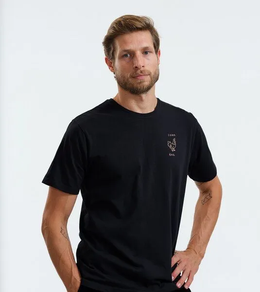 Gary Mash GARY MASH Shirt I can Hendl this Miniprint aus Biobaumwolle, Schwarz, – Produktbild 4 von 4