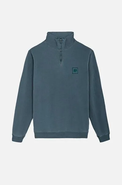 Trendsplant Trendsplant Sauce Pigment Dyed Quarter Zip Sweatshirt Elm Green, Grün, – Produktbild 2 von 4