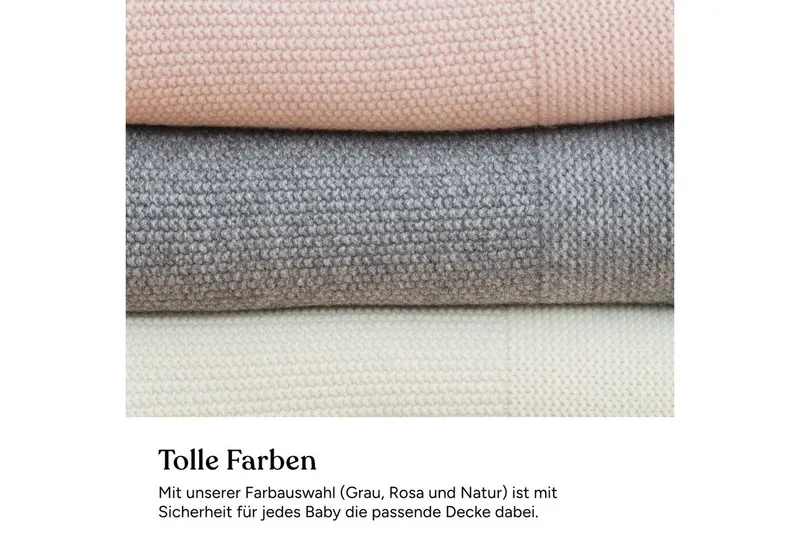 Babydecke aus Bio-Lammwolle Natur, 90 x 110 cm, Ehrenkind, atmungsaktiv & temperaturausgleichend, Beige, – Produktbild 5 von 5