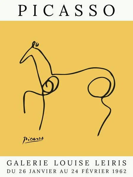 Photocircle Photocircle Poster / Leinwandbild - Picasso Pferd – gelb – Produktbild 1 von 4