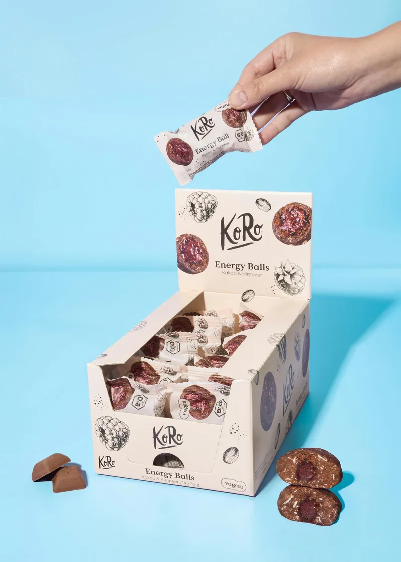 KoRo Bio Energy Ball Kakao und Himbeerfüllung 14 x 30 g – Produktbild 3 von 5