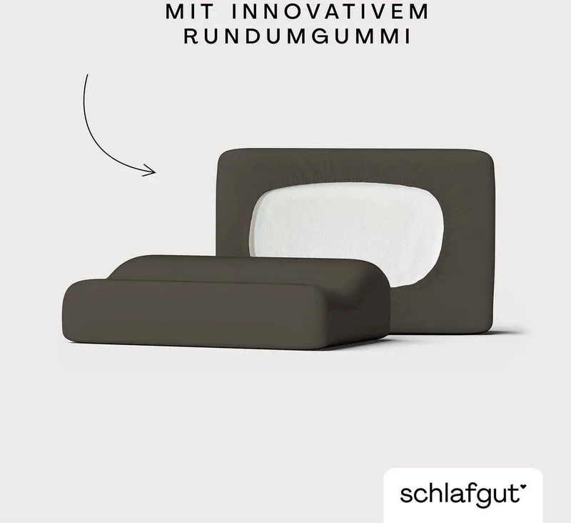 Schlafgut Schlafgut Kissenbezug Pure flexibler Kissenbezug für Nackenstützkissen, (1 Stück), Bio-Baumwolle mit Elasthan, mit Gummizug, bügelfrei, Braun, – Produktbild 1 von 5