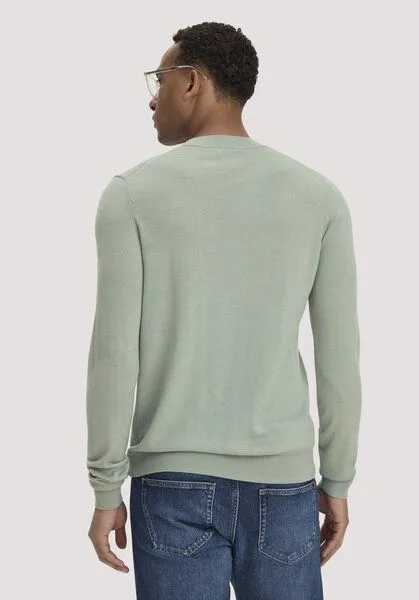hessnatur hessnatur Pullover Regular aus reiner Bio-Merinowolle, Salbeigrün, – Produktbild 2 von 4