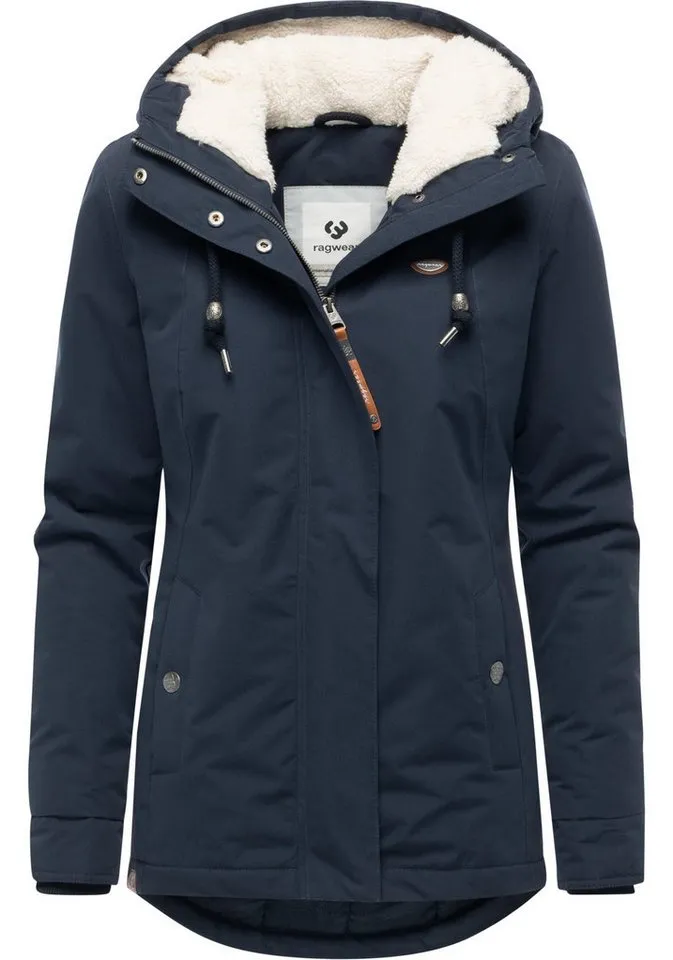ragwear ragwear Kurzmantel Alvena YOUMODO Wasserdichter Damen Mantel mit verstellbarer Kapuze, Blau, – Produktbild 4 von 4