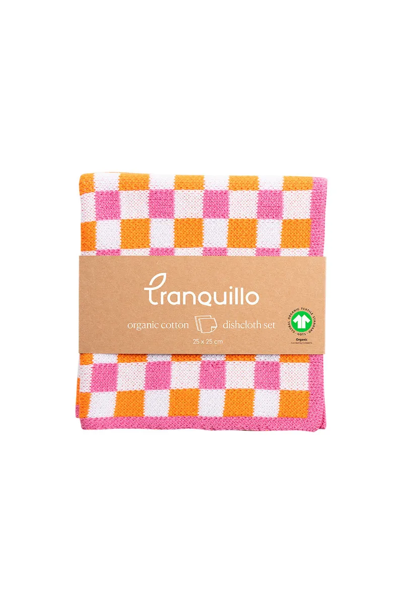 Tranquillo Abwaschtuch CHECK - orange – Produktbild 1 von 2