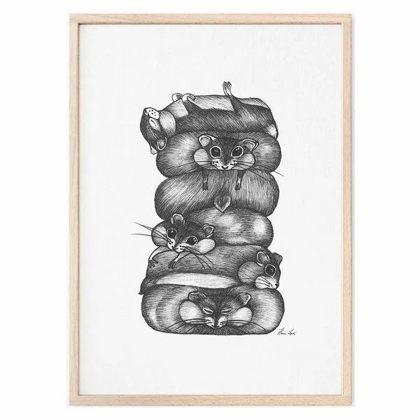 LIGARTI Kunstdruck »Hamsterstapel« von LIGARTI | A4, A3 oder A2 | Wandbild | Poster | Kunst – Produktbild 1 von 3
