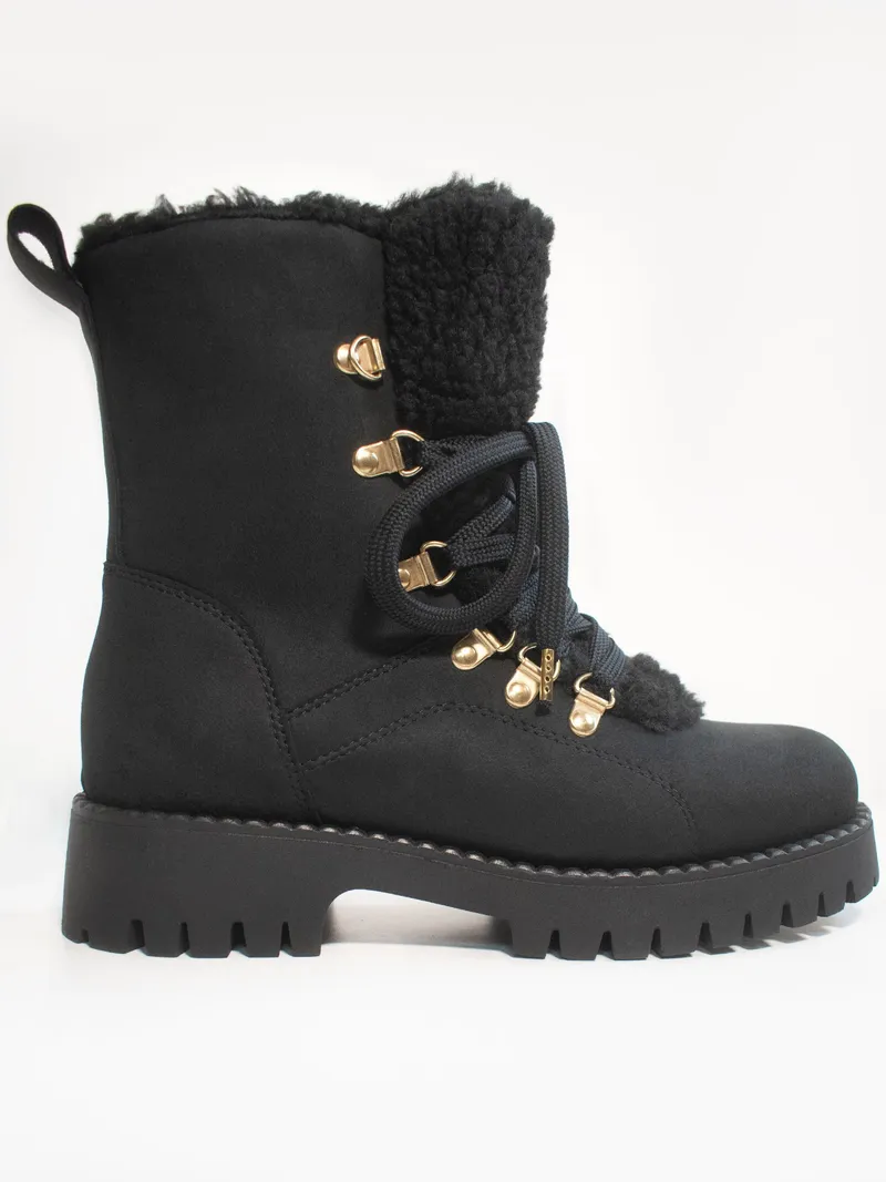 Will's Vegan Store Will's Vegan Store Damen vegan Recycelte Vegane Shearling Stiefel Schwarz, Schwarz, – Produktbild 2 von 2