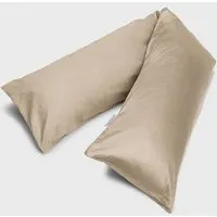 Yumeko Yumeko Kissenbezug Seitenschläfer Baumwollsatin, Warm taupe, – Produktbild 1 von 1