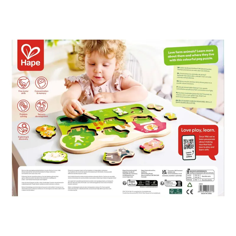 Hape Hape Steckpuzzle Bauernhof, Mehrfarbig, – Produktbild 3 von 3