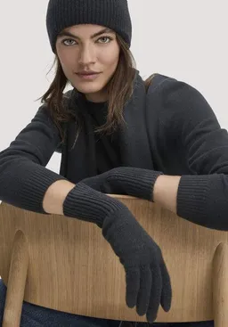 hessnatur hessnatur Strick Handschuhe aus Bio-Schurwolle mit Kaschmir – Produktbild 1 von 1
