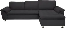 DOMO collection Ecksofa FRANZI 278x162 cm, belastbar bis 140 kg/Sitz, L-Form, bequem, Flachgewebe, graphite. Mit Kopfteilverstellung für Wohlfühlkomfort – Produktbild 1 von 1