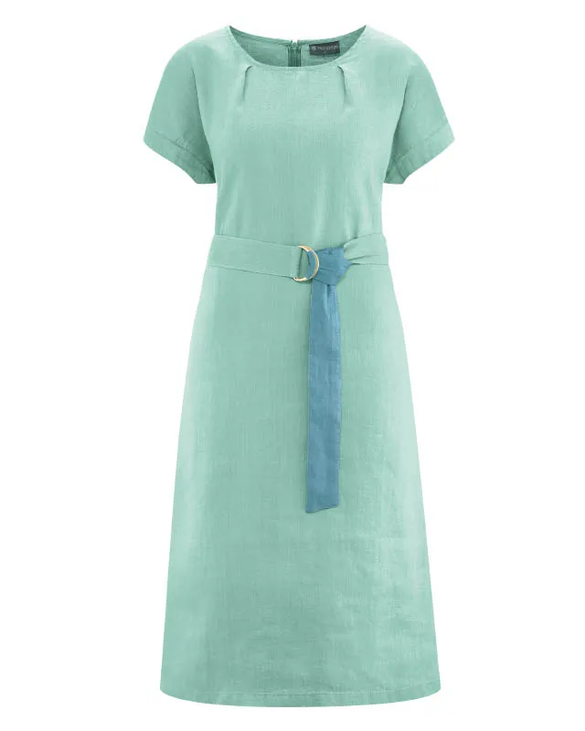HempAge Hempage Damen vegan Midi Kleid Timeless In Salbeigrün, Grün, – Produktbild 2 von 2
